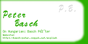 peter basch business card